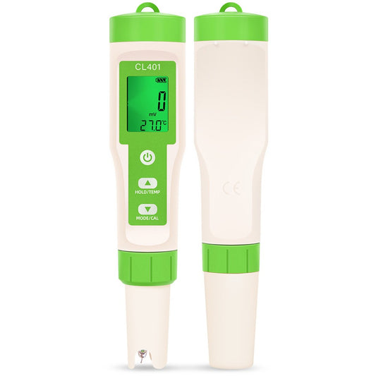 4-in-1 Chlorine & Water Quality Testing Pen for Pools - Measures Chlorine, ORP, H2, Temperature