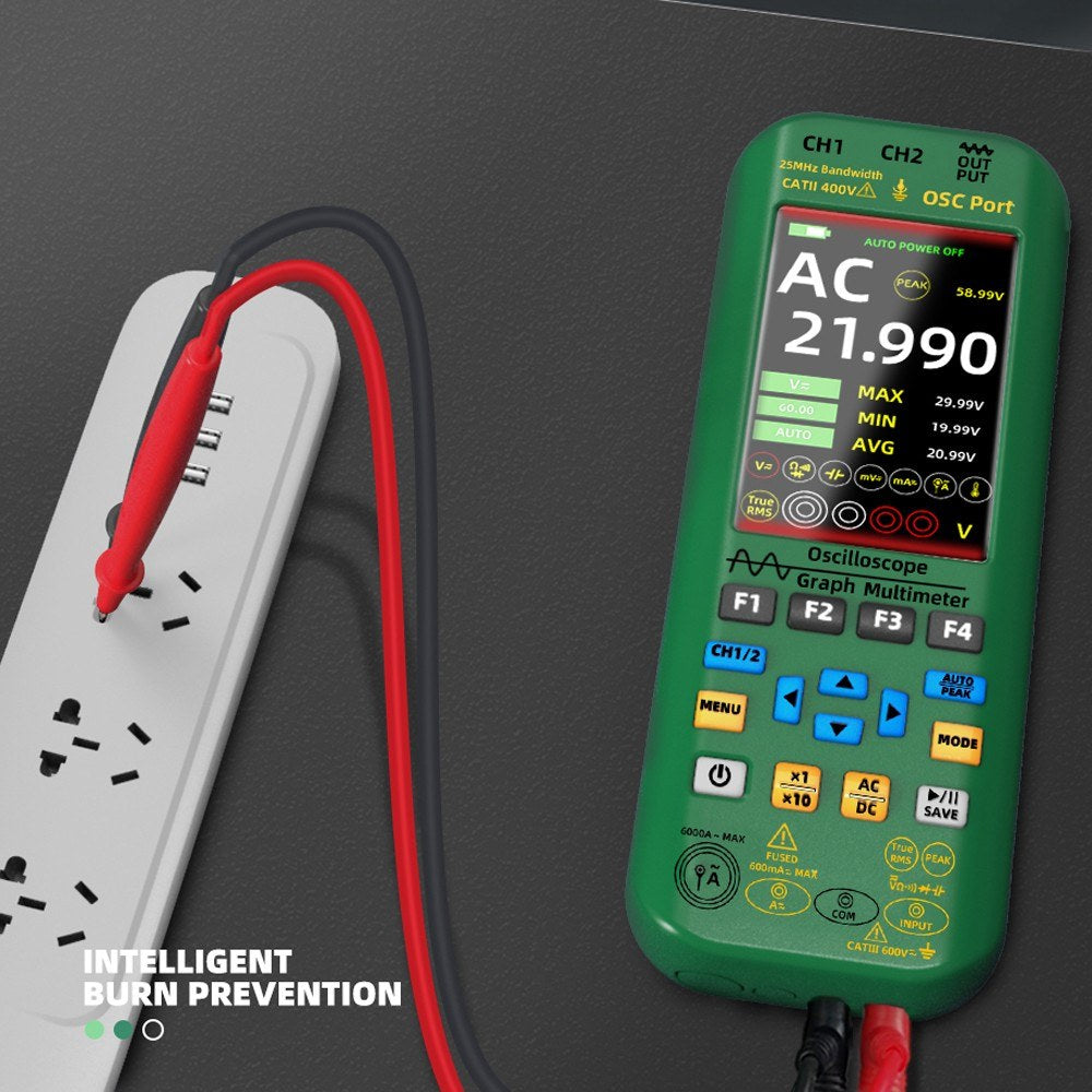 BSIDE Handheld 3-in-1 Graph Multimeter, Oscilloscope & Signal Source with 3.98-inch TFT IPS Display
