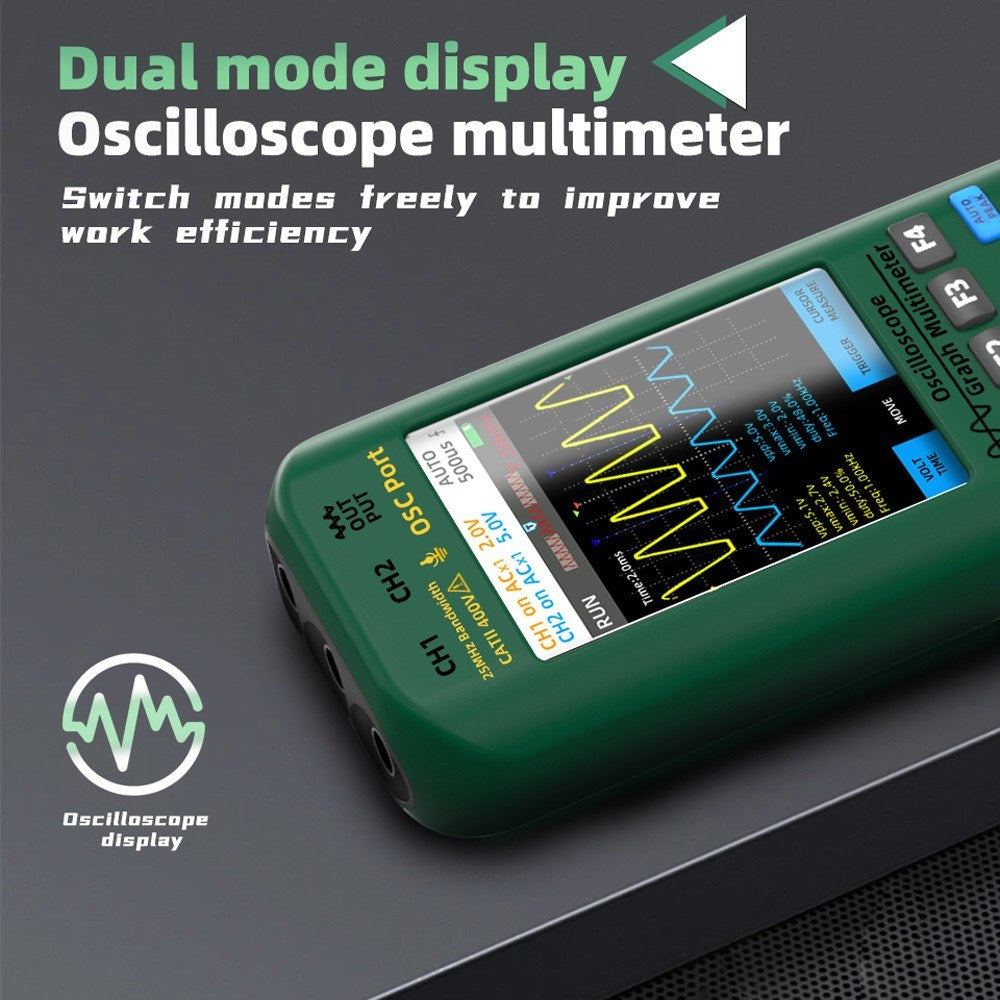 BSIDE Handheld 3-in-1 Graph Multimeter, Oscilloscope & Signal Source with 3.98-inch TFT IPS Display