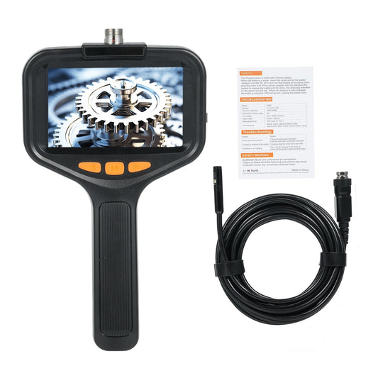 1080P HD Dual Lens Industrial Borescope Camera with 10m Flexible Cable, IP67 Waterproof, 9 LED Lights
