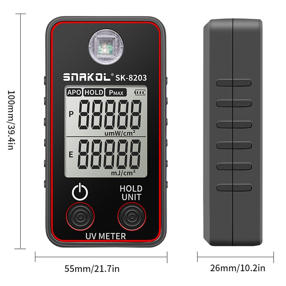 Portable High-Precision UV Illuminance Meter with LCD Display, Data Hold & Auto Shutdown