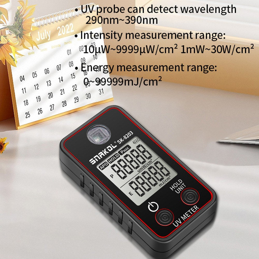 Portable High-Precision UV Illuminance Meter with LCD Display, Data Hold & Auto Shutdown