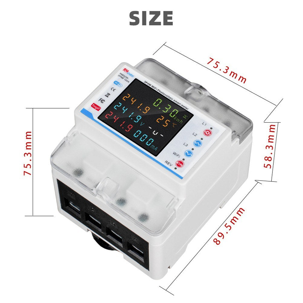 Tuya Smart WiFi Circuit Breaker with Metering, Reclosure, Timing, and Voice Control via Alexa/Google Assistant
