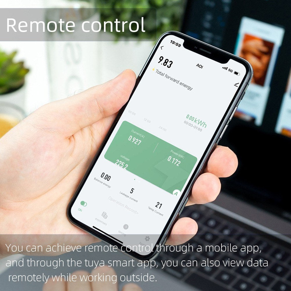 Tuya Smart WiFi Circuit Breaker with Metering, Reclosure, Timing, and Voice Control via Alexa/Google Assistant
