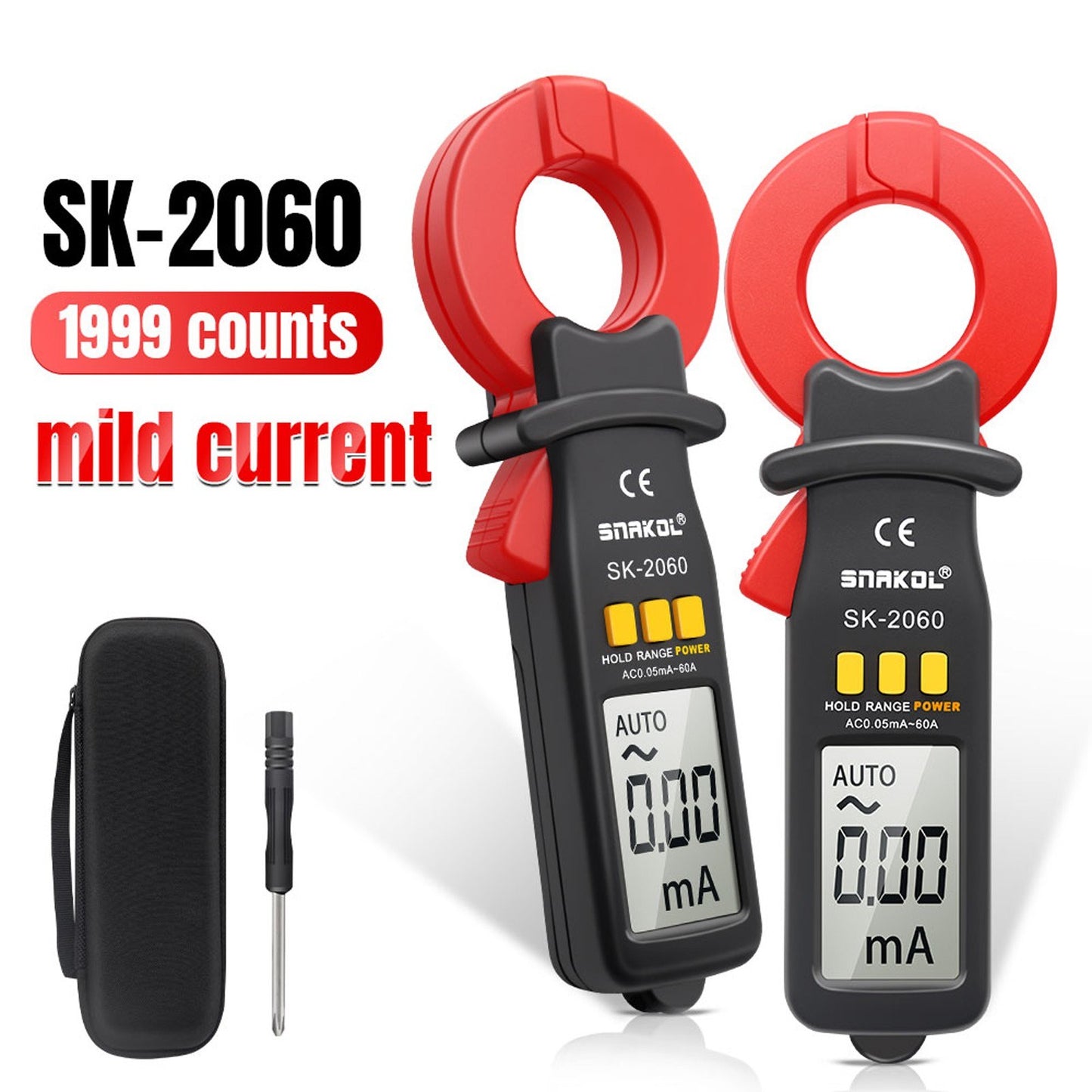 Auto-Ranging Digital Clamp Meter, 3.5-Digit, High Precision AC Measurement Tool, 30mm Jaw, Data Hold, Auto Power Off for Electrical & Technical Use