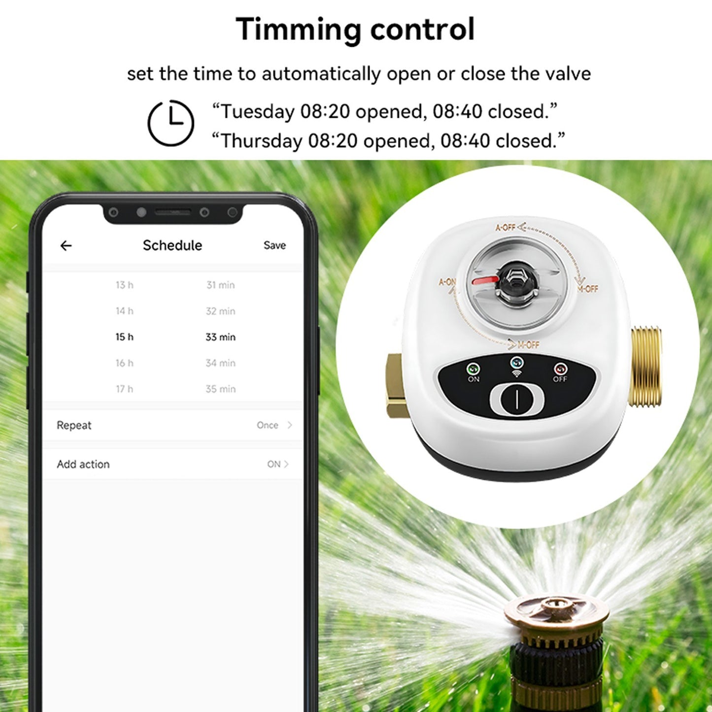 Smart WiFi Water Valve: Automatic IP65 Waterproof Ball Valve with Alexa & Google Assistant Voice Control