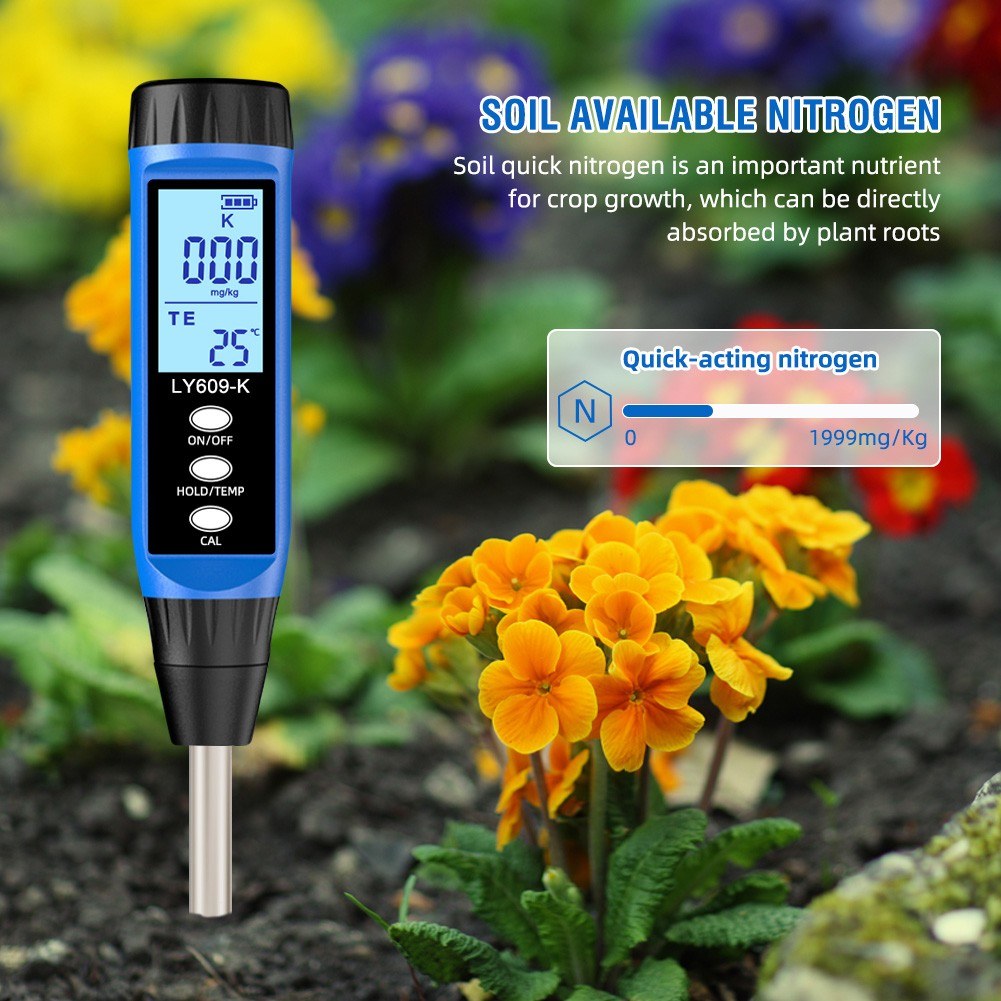 Garden Soil Nutrient Analyzer & Fertility Tester with Temperature & Potassium Measurement