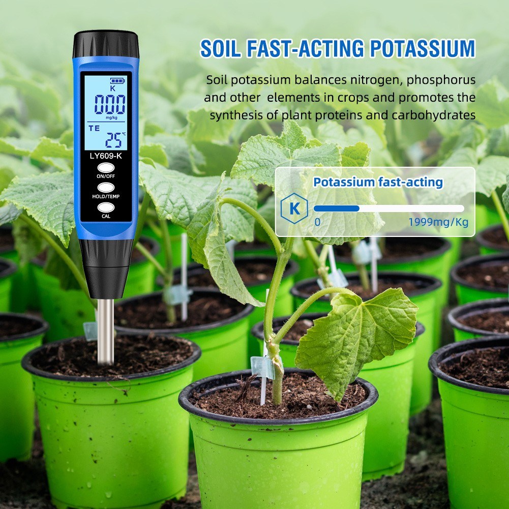 Garden Soil Nutrient Analyzer & Fertility Tester with Temperature & Potassium Measurement