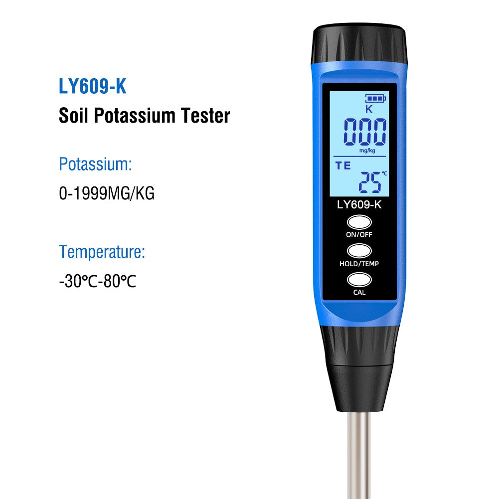Garden Soil Nutrient Analyzer & Fertility Tester with Temperature & Potassium Measurement