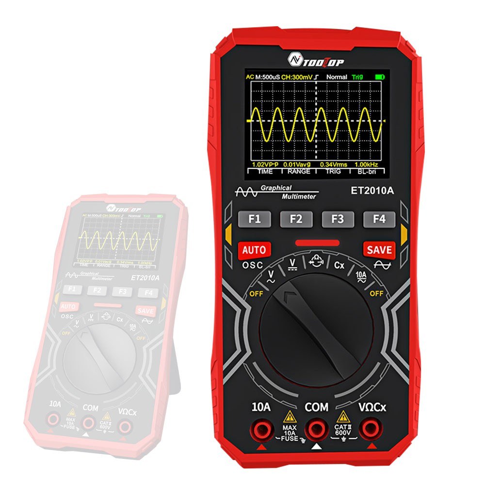 Handheld 2-in-1 Digital Oscilloscope Multimeter, 1MHz Bandwidth, 2.5Msps Sampling, Data Storage for DIY & Electronics Testing
