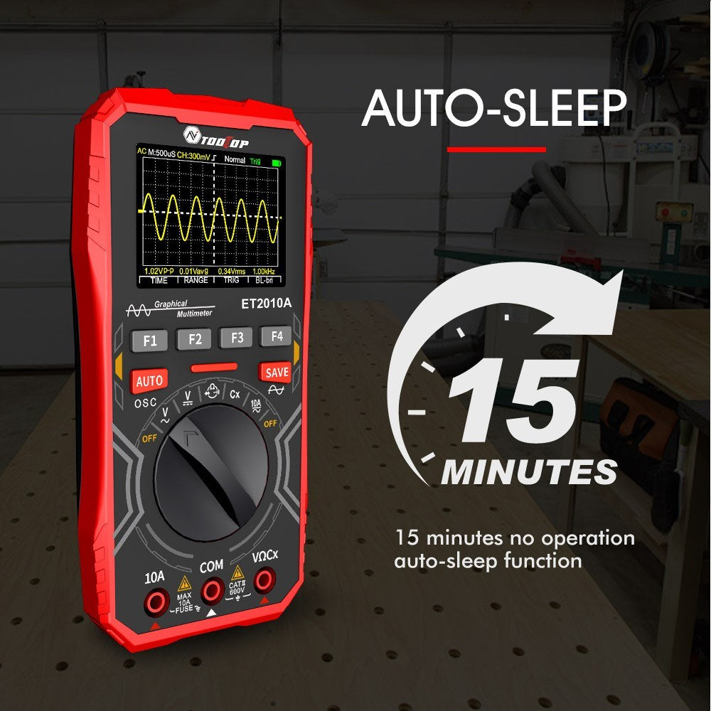 Handheld 2-in-1 Digital Oscilloscope Multimeter, 1MHz Bandwidth, 2.5Msps Sampling, Data Storage for DIY & Electronics Testing