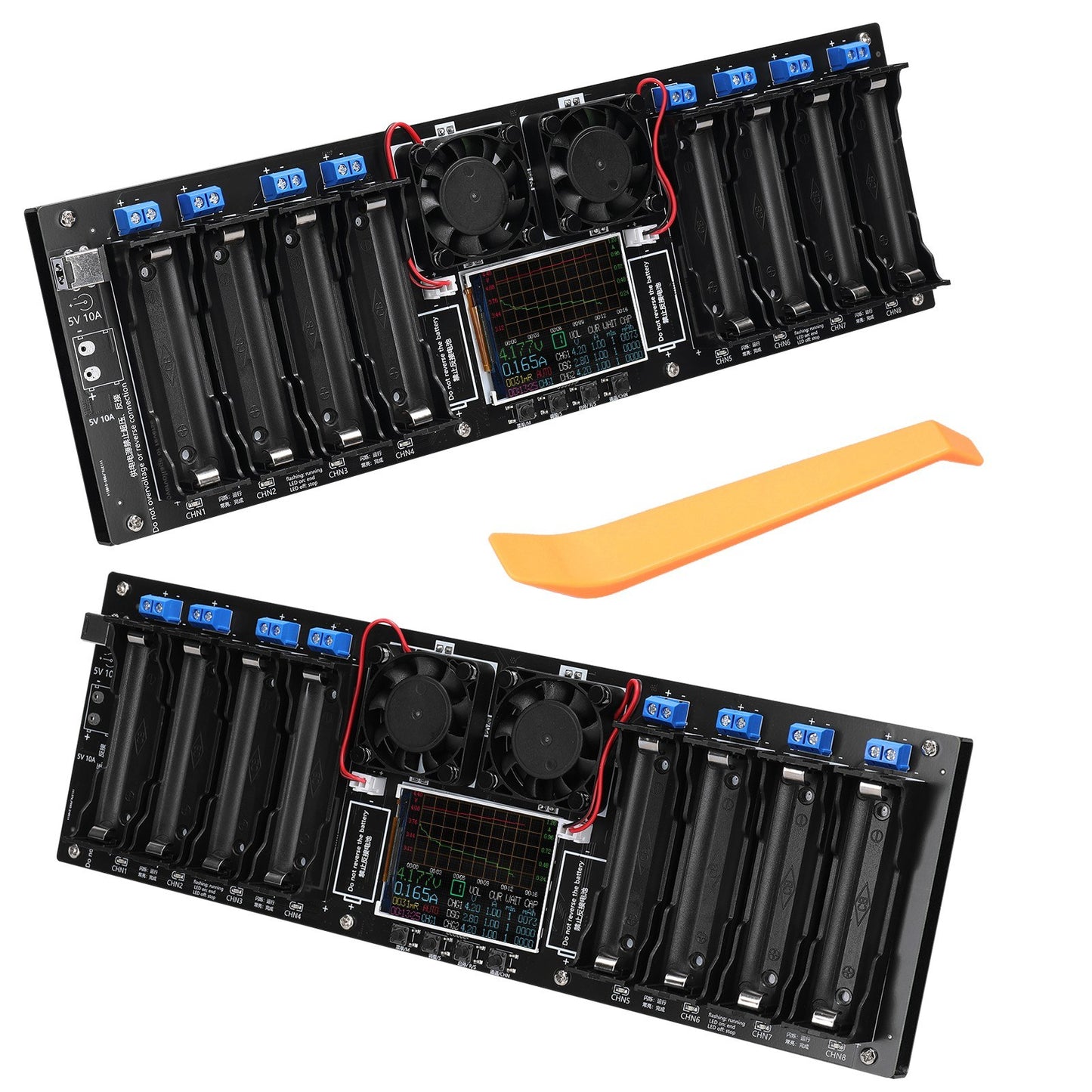 8-Channel 18650 Battery Tester with 2.4-inch TFT Display, Multi-Mode Testing, Enhanced Safety, and Intuitive Interface