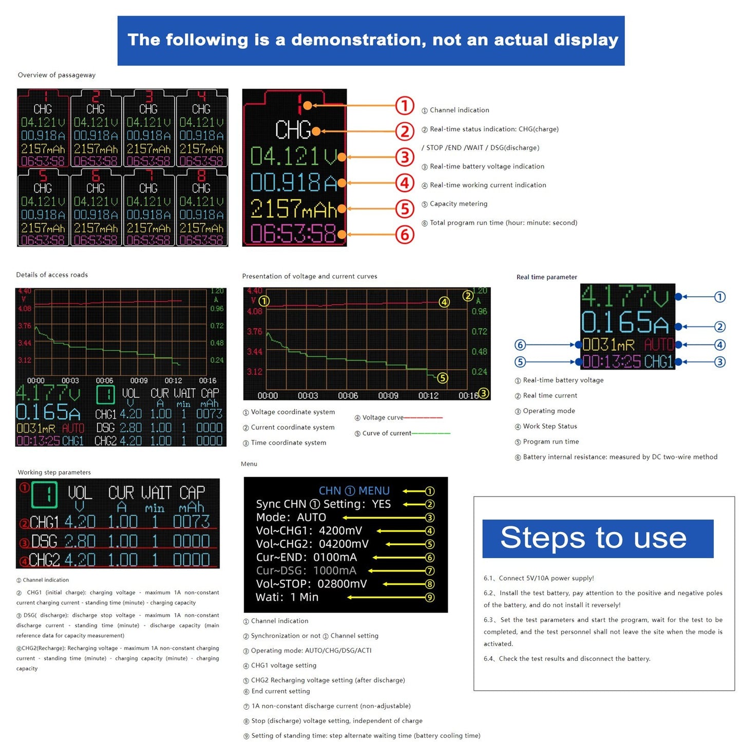 8-Channel 18650 Battery Tester with 2.4-inch TFT Display, Multi-Mode Testing, Enhanced Safety, and Intuitive Interface