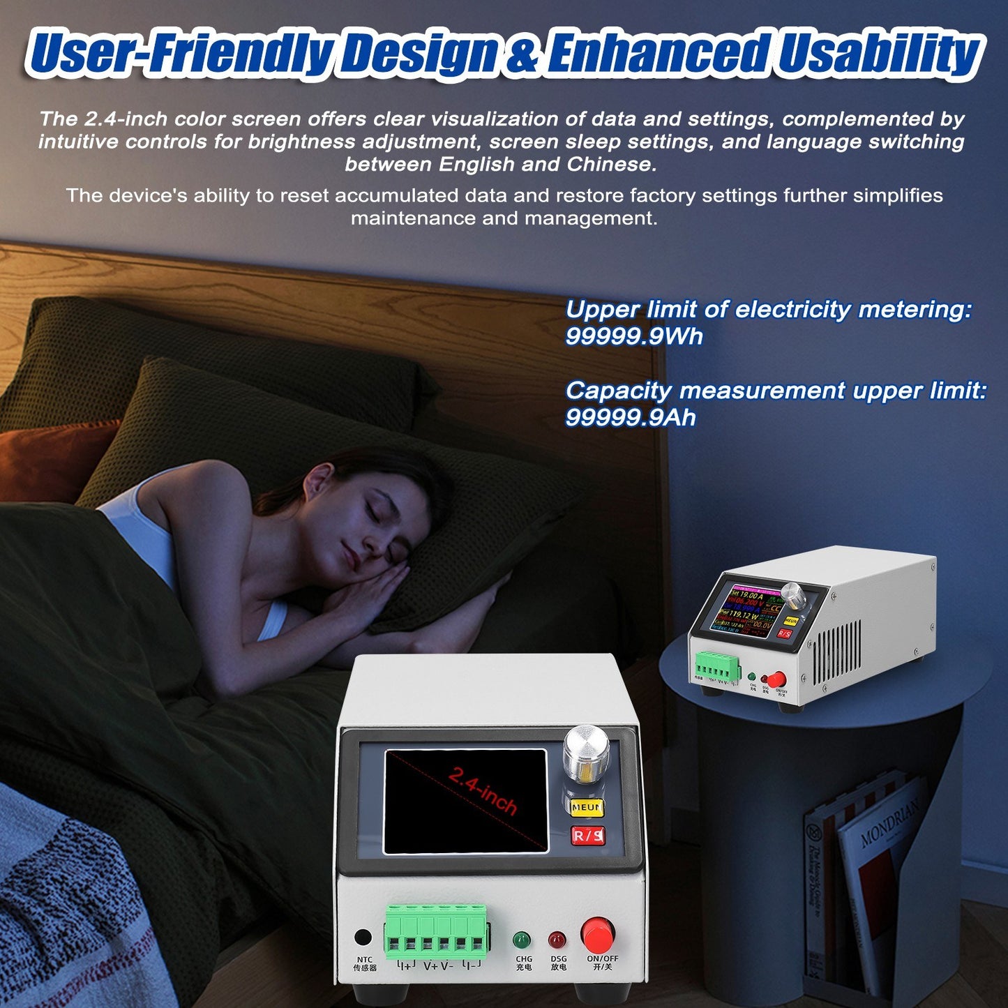2.4inch Color Screen Electronic Load with Constant Current/Power/Resistance Modes and Data Calibration