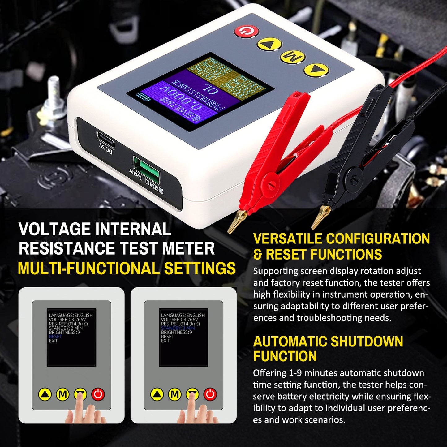 TS4520 Entry-Level AC 4-Wire Kelvin Voltage & Internal Resistance Tester - Professional Meter Device