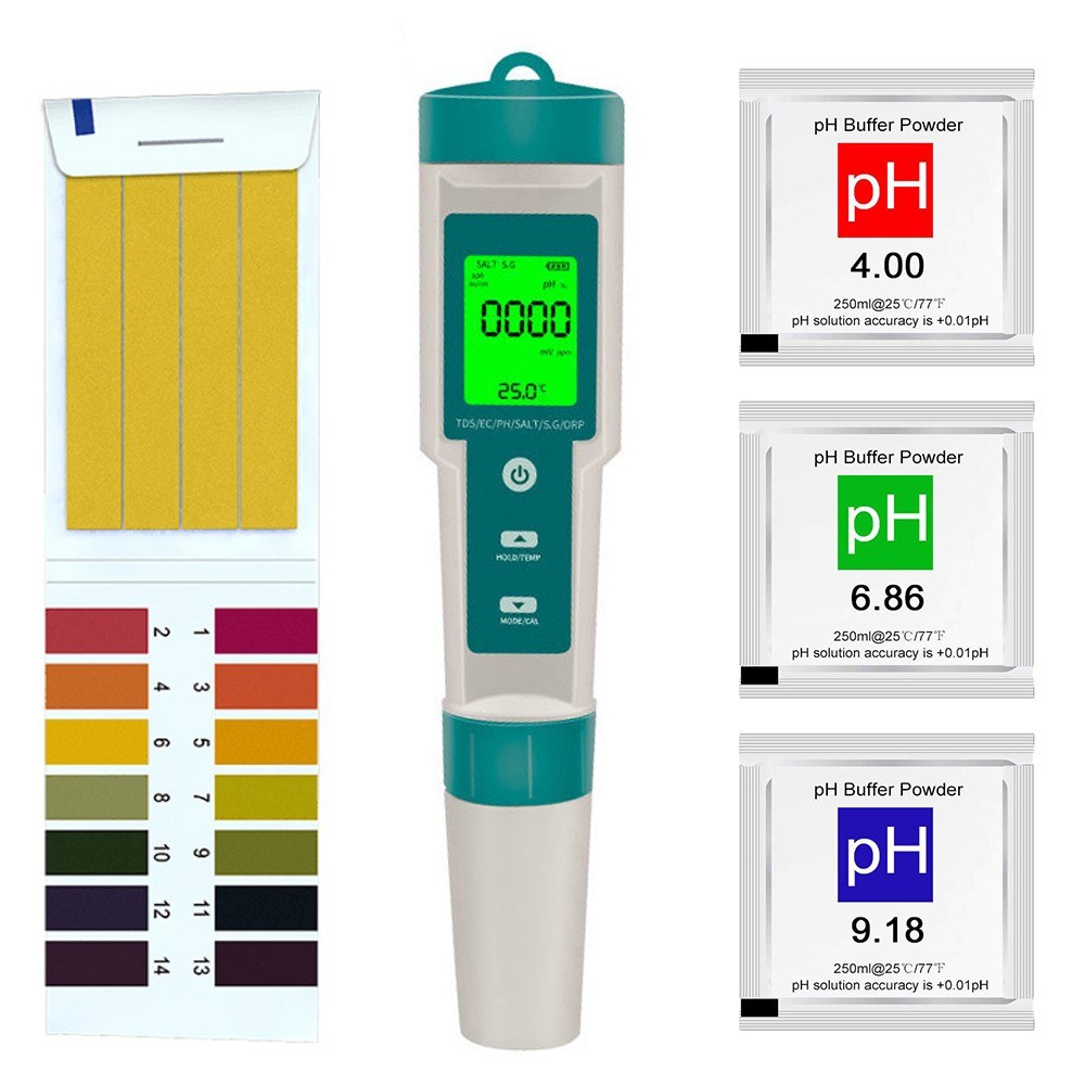 7-in-1 Multifunctional Digital Water Quality Tester | Portable & High Accuracy | PH/TDS/EC/Salinity/ORP/S.G/Temperature Measurement Tool