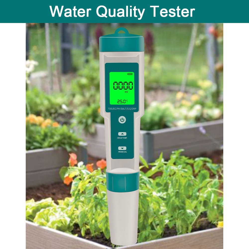 7-in-1 Multifunctional Digital Water Quality Tester | Portable & High Accuracy | PH/TDS/EC/Salinity/ORP/S.G/Temperature Measurement Tool