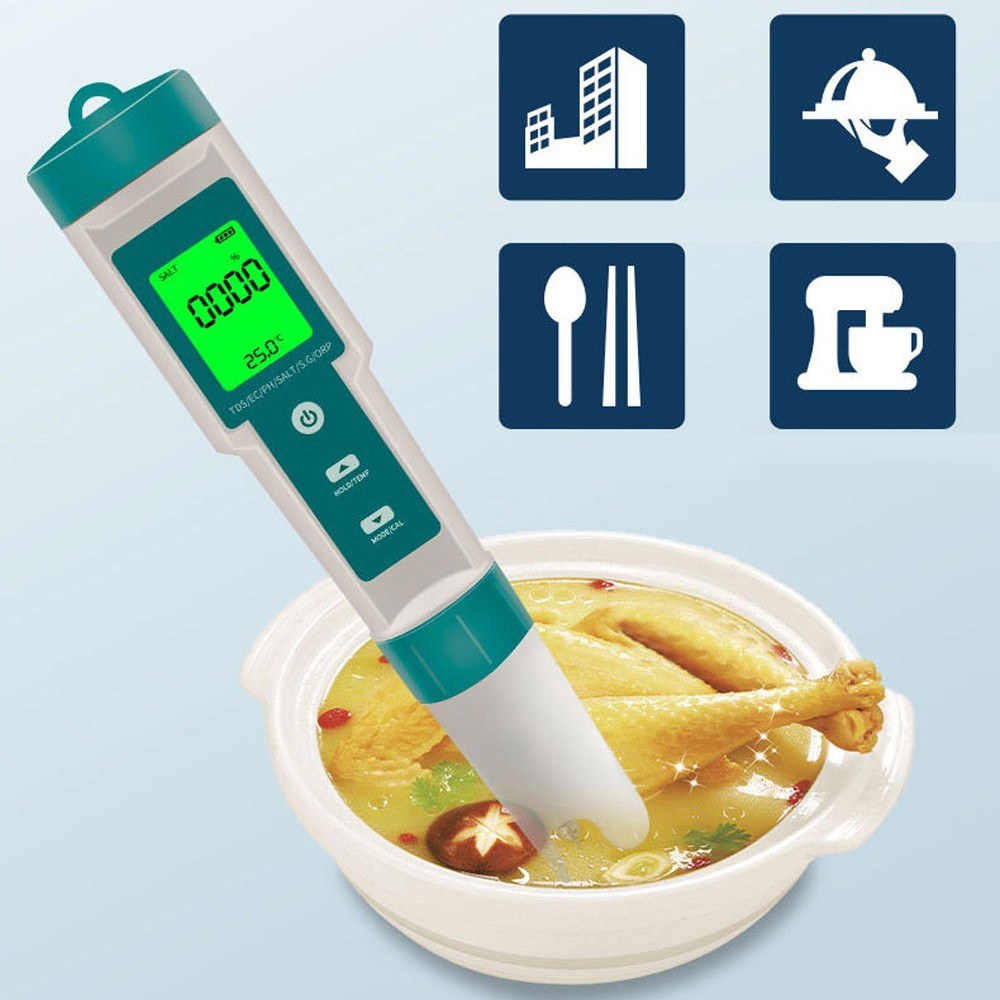 7-in-1 Multifunctional Digital Water Quality Tester | Portable & High Accuracy | PH/TDS/EC/Salinity/ORP/S.G/Temperature Measurement Tool