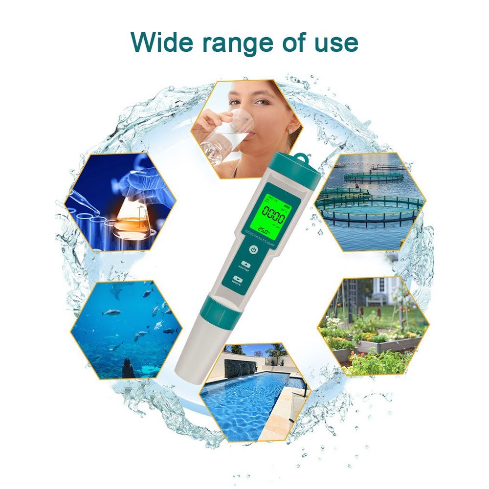 7-in-1 Multifunctional Digital Water Quality Tester | Portable & High Accuracy | PH/TDS/EC/Salinity/ORP/S.G/Temperature Measurement Tool