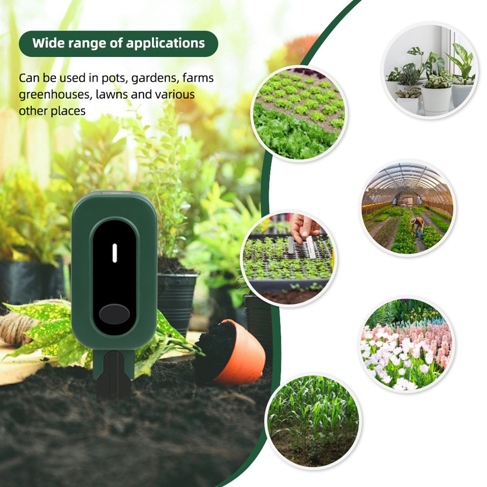 Tuya Zigbee Wireless Soil Moisture, Temperature, Humidity & Sunlight Tester with Mobile App Control - Versatile Gardening Tool for Farmland Planting