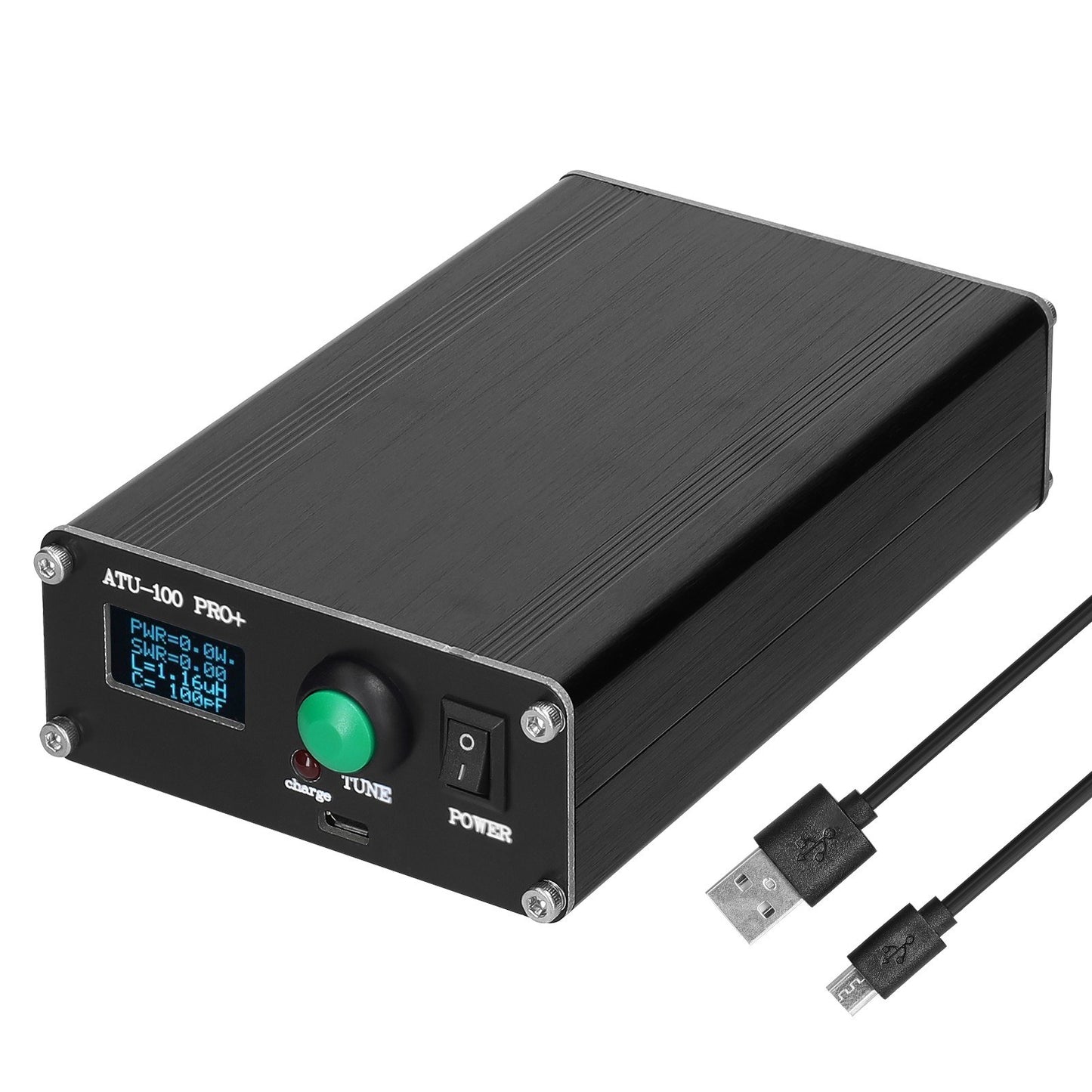 Portable Automatic Antenna Tuner 1.8-55MHz with 0.96-inch OLED Display