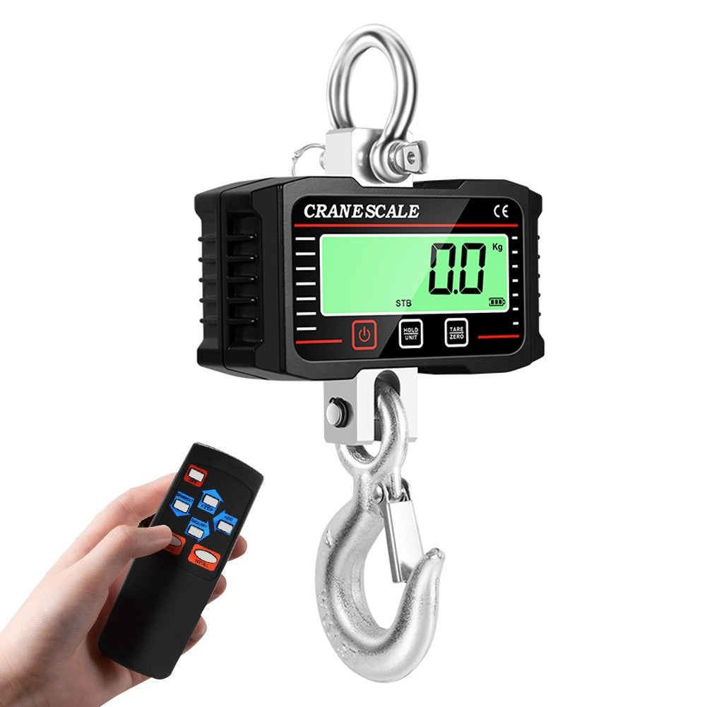 2000kg Digital Crane Scale with LCD Display and 3-Unit Conversion | Heavy Duty Portable Industrial Weighing Hook