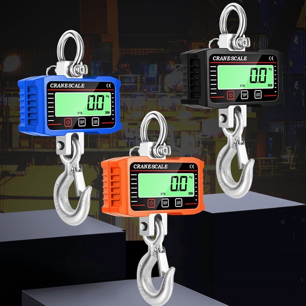 2000kg Digital Crane Scale with LCD Display and 3-Unit Conversion | Heavy Duty Portable Industrial Weighing Hook