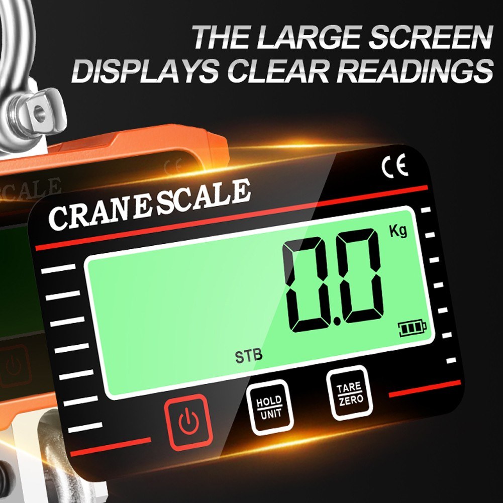 2000kg Digital Crane Scale with LCD Display and 3-Unit Conversion | Heavy Duty Portable Industrial Weighing Hook