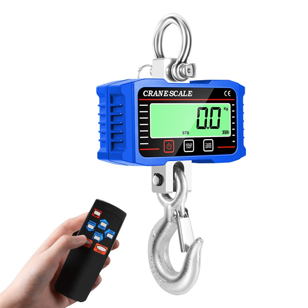 2000kg Digital Crane Scale with LCD Display and 3-Unit Conversion | Heavy Duty Portable Industrial Weighing Hook