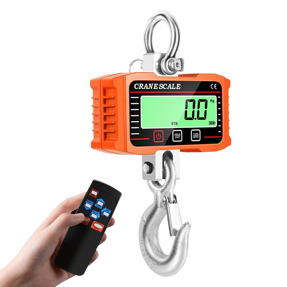 2000kg Digital Crane Scale with LCD Display and 3-Unit Conversion | Heavy Duty Portable Industrial Weighing Hook