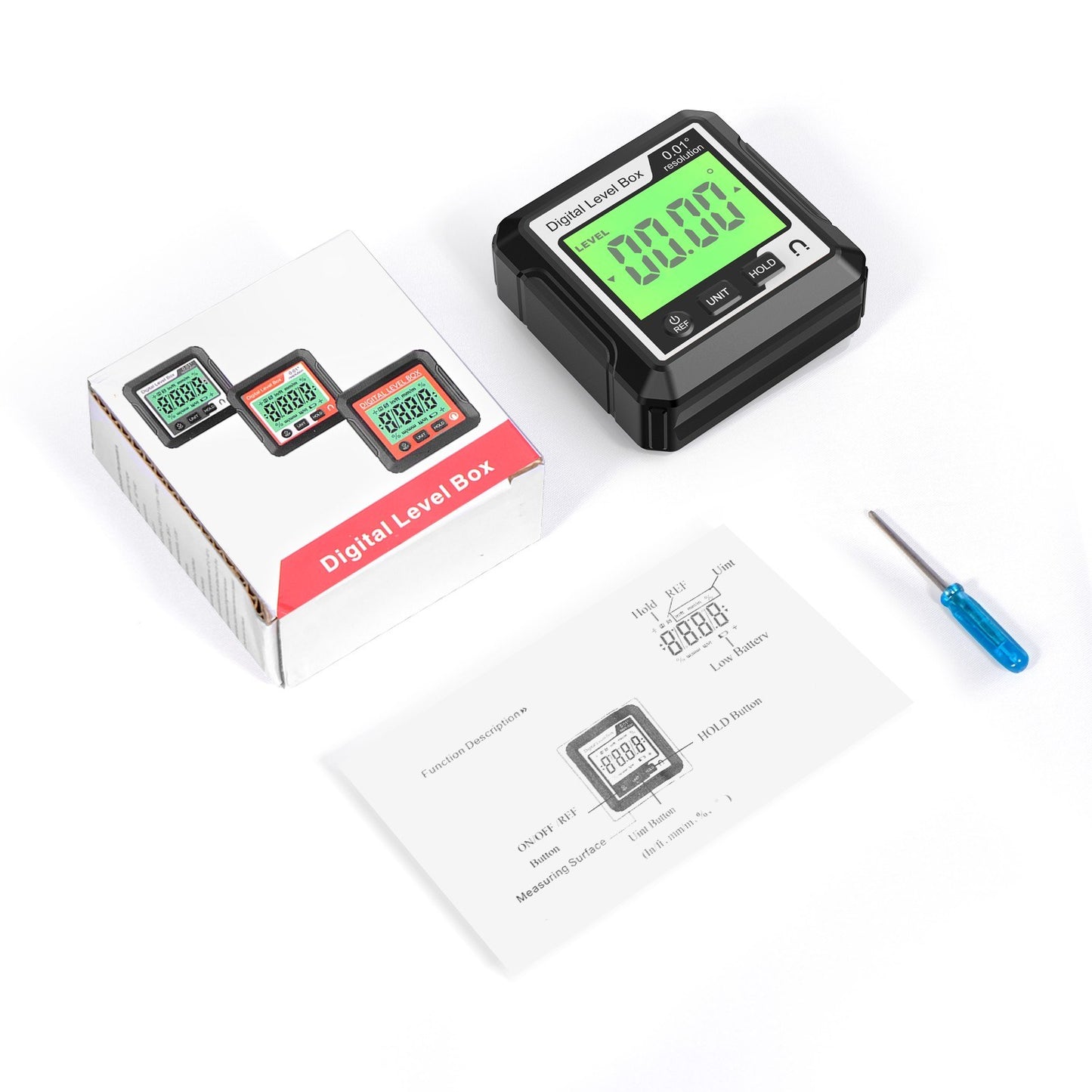 LCD Digital Angle Finder Protractor with Magnetic Base - Precision Level Inclinometer Gauge