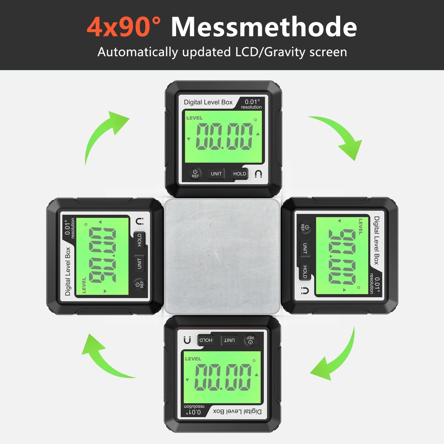LCD Digital Angle Finder Protractor with Magnetic Base - Precision Level Inclinometer Gauge