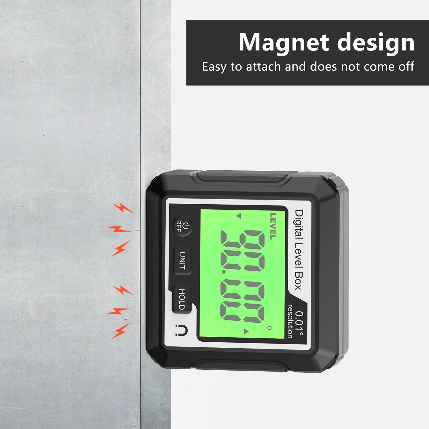 LCD Digital Angle Finder Protractor with Magnetic Base - Precision Level Inclinometer Gauge