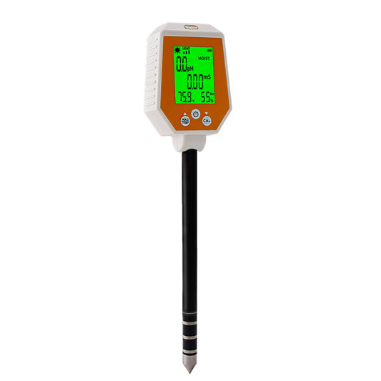 6-in-1 High Accuracy Soil Tester: pH, EC, Moisture, Light, Air Humidity, Temperature Digital Hygrometer with Removable Panel for Gardening & Farming
