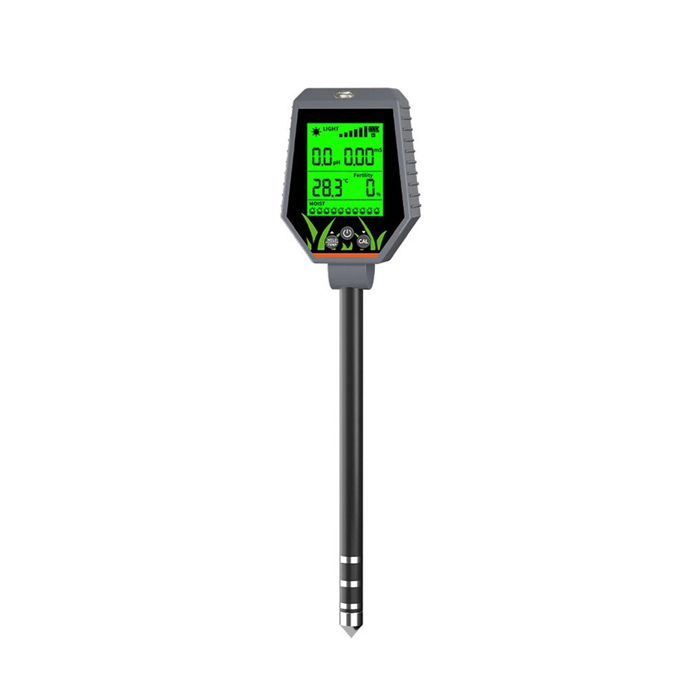6-in-1 Handheld Soil Tester: PH, EC, Sunlight, Fertility, Temperature, Moisture Detector for Garden Planting