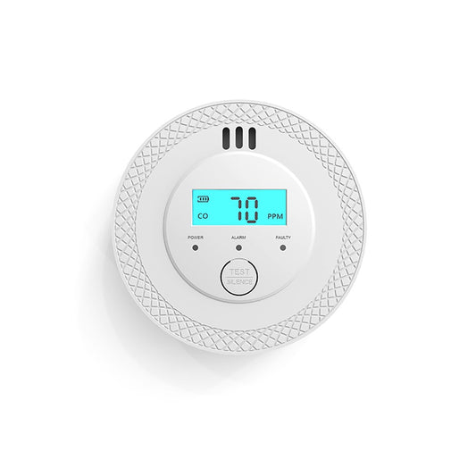 Battery-Operated Carbon Monoxide Detector with Digital Display & LED Indicators for Home & Warehouse Use