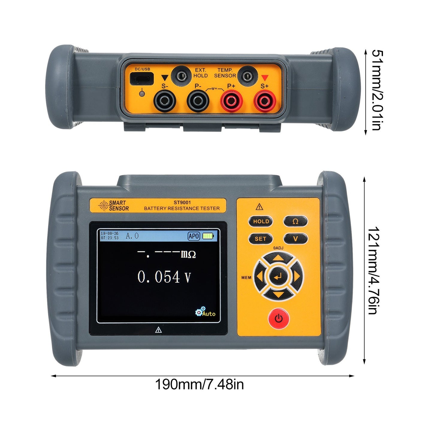 High-Precision SMART SENSOR Battery Voltage & Internal Resistance Tester with USB & Mobile Connectivity