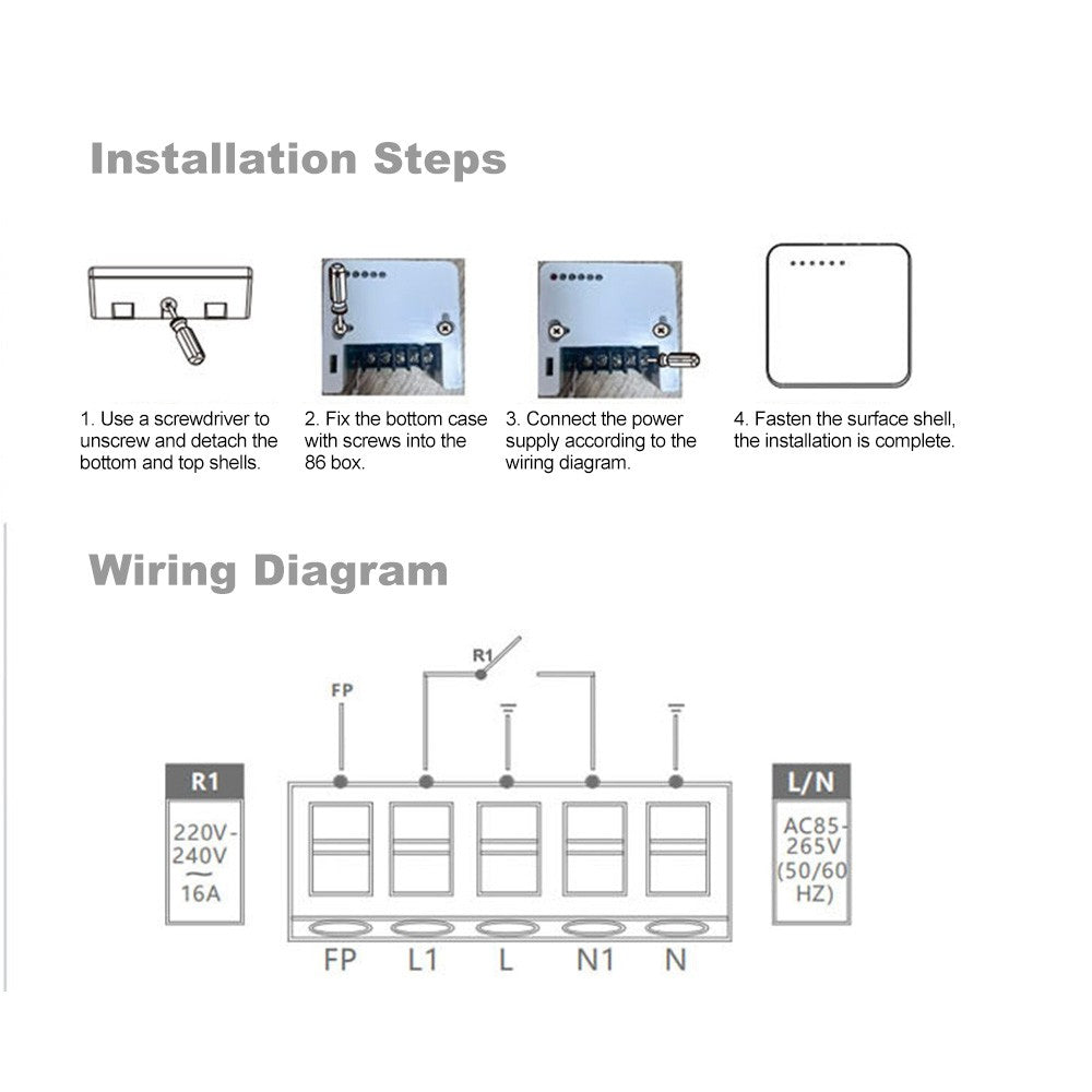 Smart Electric Radiator Thermostat 16A - FP Signal Programmable Temperature Controller