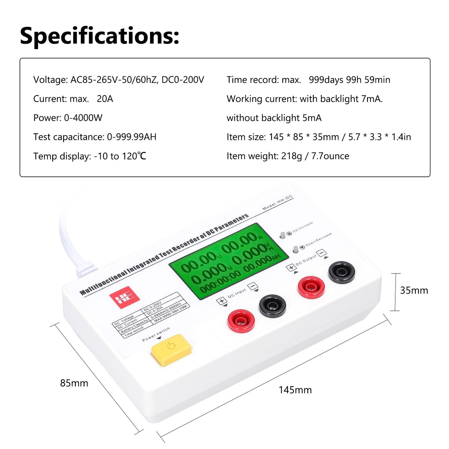 Multifunctional Solar LED Street Lamp Tester with Digital Display & High Accuracy Coulometer