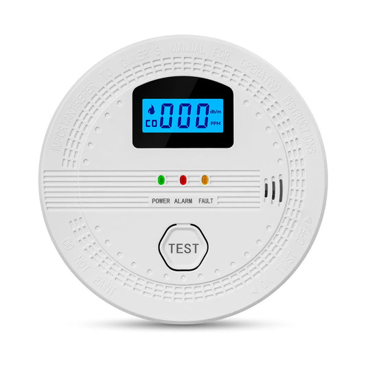 Digital Carbon Monoxide & Smoke Detector with Electrochemical Sensor, Alarm & LED Indicator