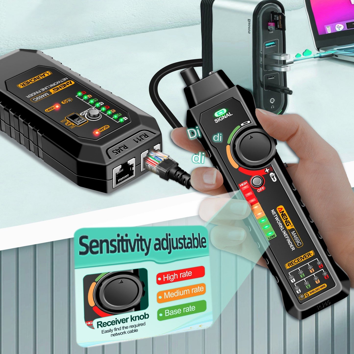 ANENG M469C Network Cable Finder & LAN Wire Tracker RJ45 RJ11 Analyzer