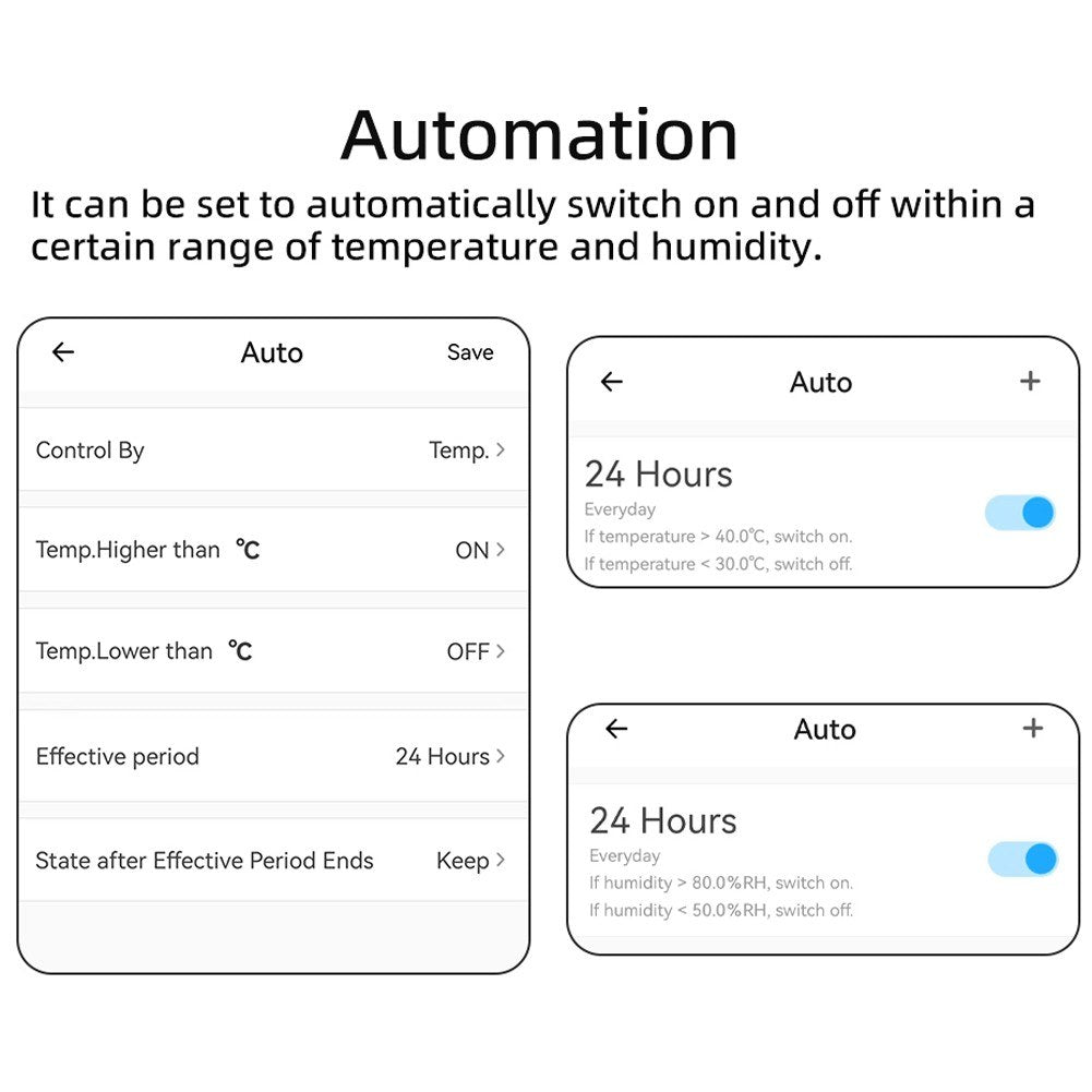 Smart WiFi Temperature & Humidity Switch, App Controlled with IFTTT, Alexa & Google Assistant Compatibility