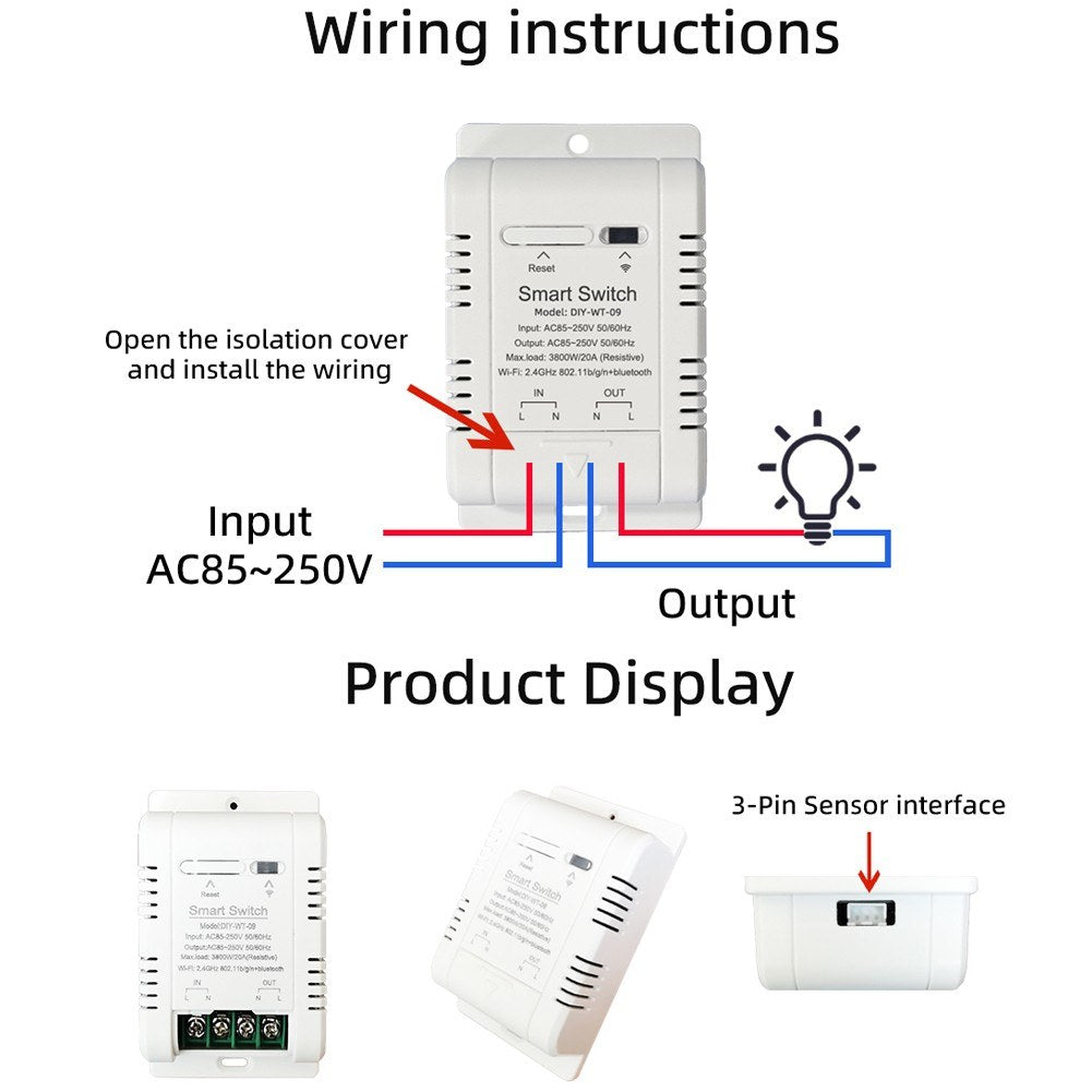 Smart WiFi Temperature & Humidity Switch, App Controlled with IFTTT, Alexa & Google Assistant Compatibility