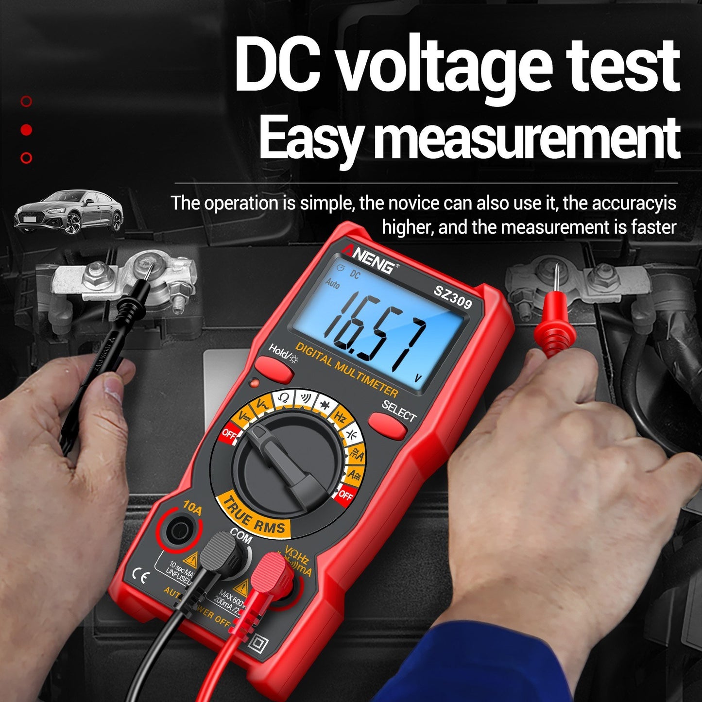 Smart Multimeter - ANENG SZ309, 1999 Count, High Precision Electrical Tester with LCD Backlight, AC/DC Voltmeter Ammeter for Electricians