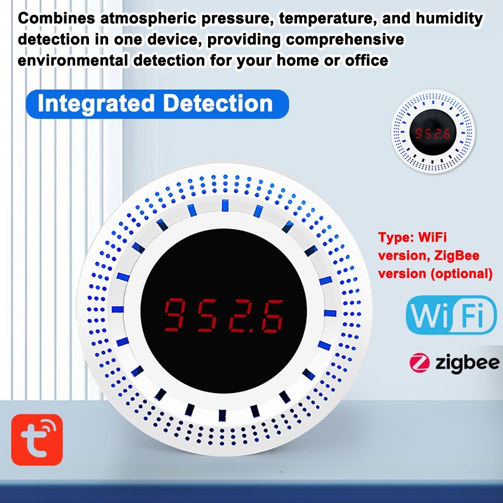 Tuya Smart WiFi Atmospheric Pressure, Temperature & Humidity Sensor for Home Automation