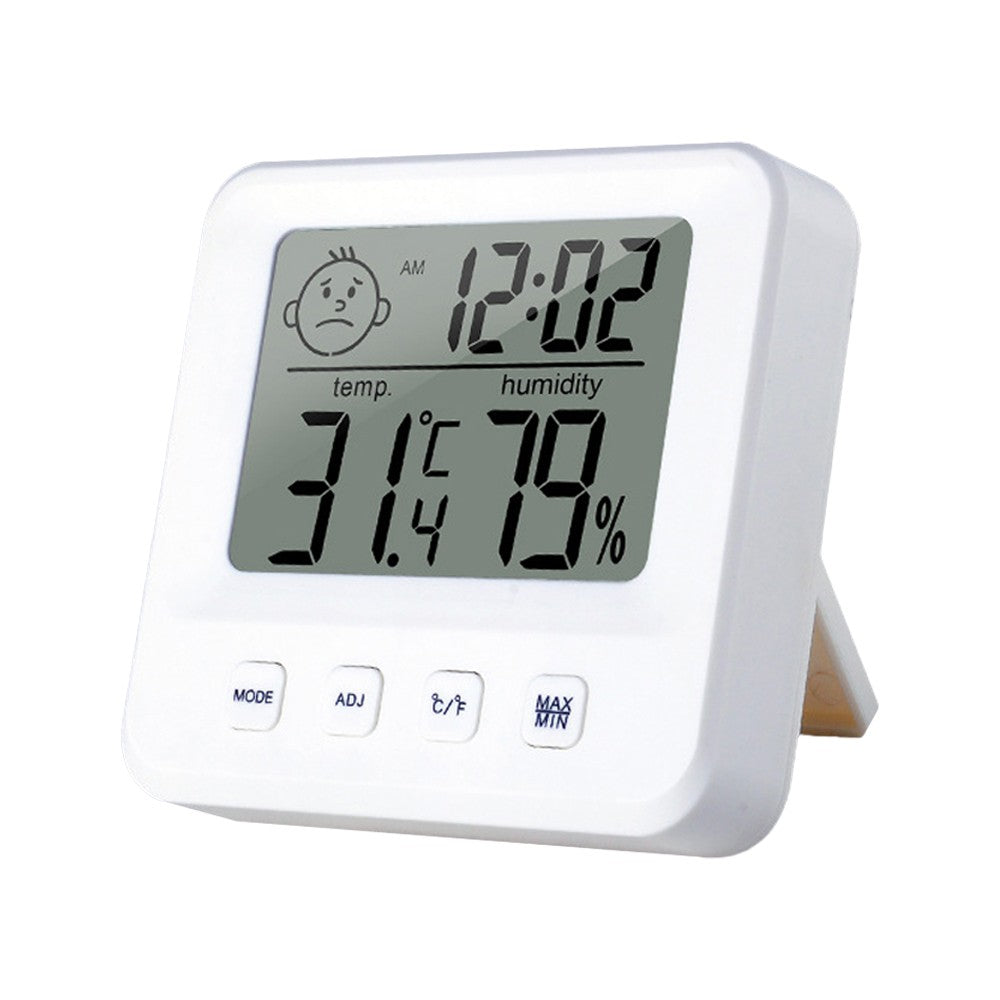 Digital Indoor Thermometer Hygrometer with LCD Temperature & Humidity Monitor, Time Display, Comfort Indicator, Alarm Clock, ℃/℉ Switching - Ideal for Home, Office, Baby Room, Greenhouse
