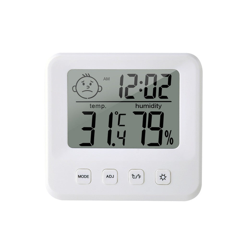 Digital Indoor Thermometer Hygrometer with LCD Temperature & Humidity Monitor, Time Display, Comfort Indicator, Alarm Clock, ℃/℉ Switching - Ideal for Home, Office, Baby Room, Greenhouse