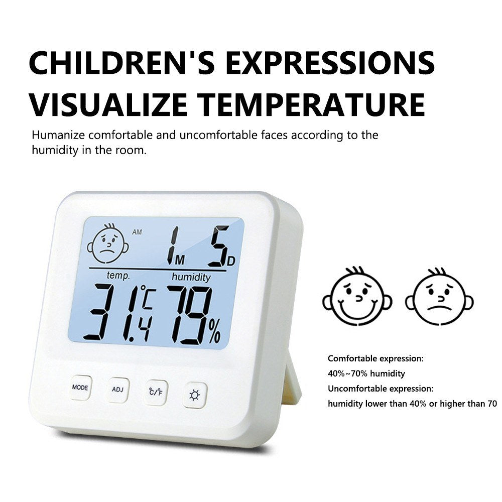 Digital Indoor Thermometer Hygrometer with LCD Temperature & Humidity Monitor, Time Display, Comfort Indicator, Alarm Clock, ℃/℉ Switching - Ideal for Home, Office, Baby Room, Greenhouse