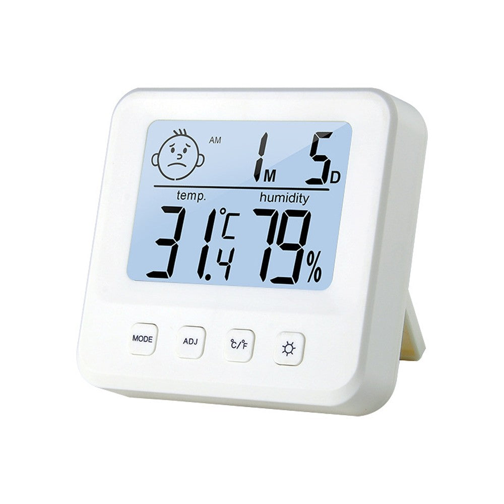 Digital Indoor Thermometer Hygrometer with LCD Temperature & Humidity Monitor, Time Display, Comfort Indicator, Alarm Clock, ℃/℉ Switching - Ideal for Home, Office, Baby Room, Greenhouse