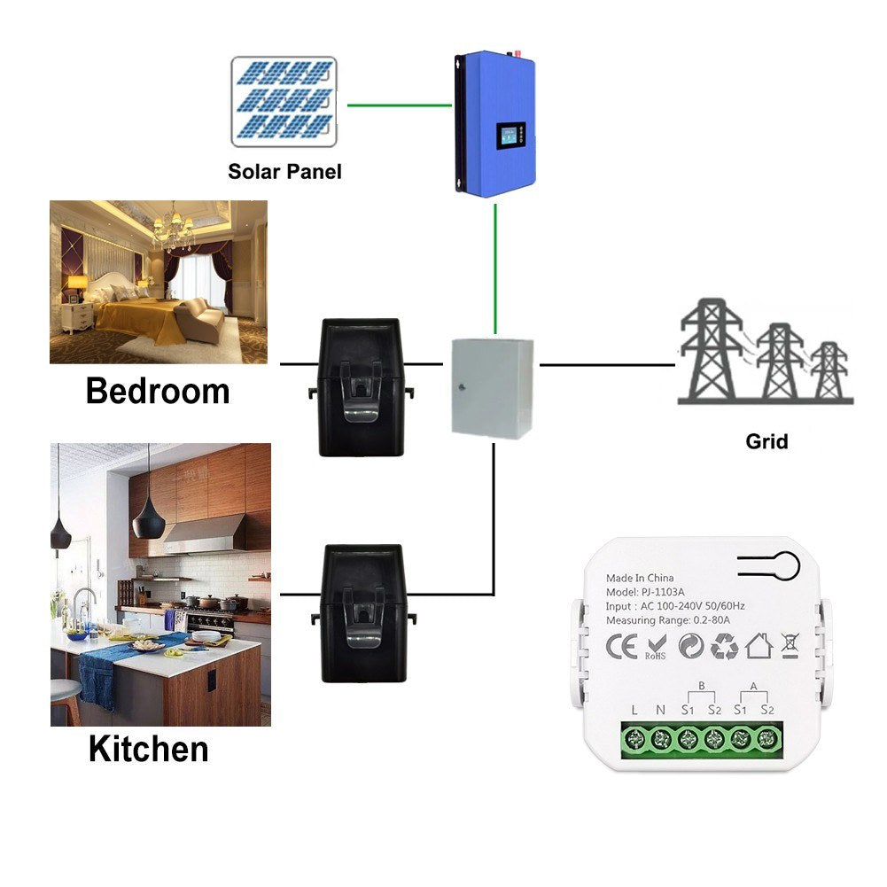 Smart WiFi Energy Switch with Real-time Power Monitoring & App Control - Tuya 2CT